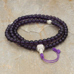 Imitation Amethyst Stone Japa Mala