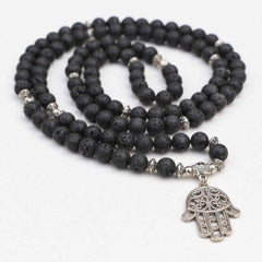 Hamas Charm Lava Stone Japa Mala