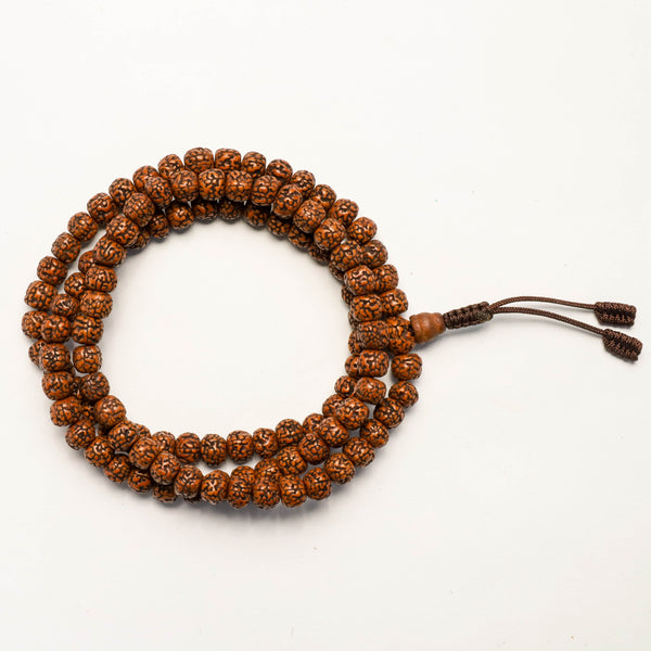 108 Beads Rudraksha Seed Hand Knotted Mala Prayer Bead Mala