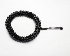 108 Beads Black Onyx Stone Hand Knotted Meditation Japa Prayer Bead Mala