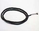 108 Beads Black Onyx Stone Hand Knotted Meditation Japa Prayer Bead Mala