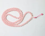 108 Beads Rose Quartz Stone Hand Knotted Mala Prayer Bead Mala