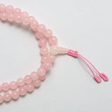 108 Beads Rose Quartz Stone Hand Knotted Mala Prayer Bead Mala