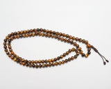 108 Beads Brown Tiger Eye Stone Hand Knotted Mala Prayer Bead Mala