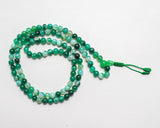 108 Beads Green Agate Stone Hand Knotted Mala Prayer Bead Mala