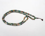 108 Beads Matte Blood Stone Hand Knotted Meditation Japa Prayer Bead Mala