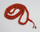 108 Beads Mantra Carved Carnelian Hand Knotted Mala Prayer Bead Mala