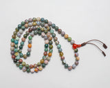 108 Beads Matte Blood Stone Hand Knotted Mala Prayer Bead Mala
