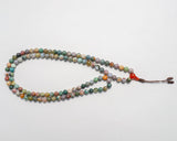 108 Beads Matte Blood Stone Hand Knotted Mala Prayer Bead Mala
