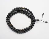 108 Beads Obsidian Stone Hand Knotted Mala Prayer Bead Mala