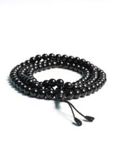 108 Beads Black Onyx Stone Hand Knotted Meditation Japa Prayer Bead Mala