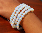 108 Beads Opal Stone Hand Knotted Meditation Japa Prayer Bead Mala