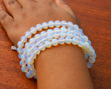 108 Beads Opal Stone Hand Knotted Meditation Japa Prayer Bead Mala