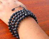 108 Beads Matte Black Onyx Hand Knotted Mala Prayer Bead Mala