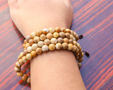 108 Beads Picture Jasper Stone Hand Knotted Mala Prayer Bead Mala