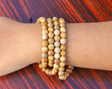 108 Beads Picture Jasper Stone Hand Knotted Mala Prayer Bead Mala