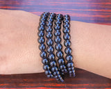 108 Beads Black Onyx Stone Hand Knotted Meditation Japa Prayer Bead Mala