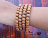 108 Beads Natural Sandalwood Hand Knotted Meditation Japa Prayer Bead Mala