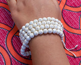 108 Beads Howlite Stone Hand Knotted Mala Prayer Bead Mala