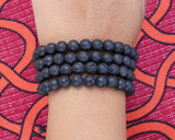 108 Beads Lava Stone Hand Knotted Meditation Japa Prayer Bead Mala
