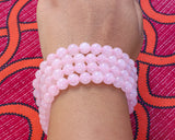 108 Beads Rose Quartz Stone Hand Knotted Mala Prayer Bead Mala