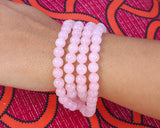 108 Beads Rose Quartz Stone Hand Knotted Mala Prayer Bead Mala