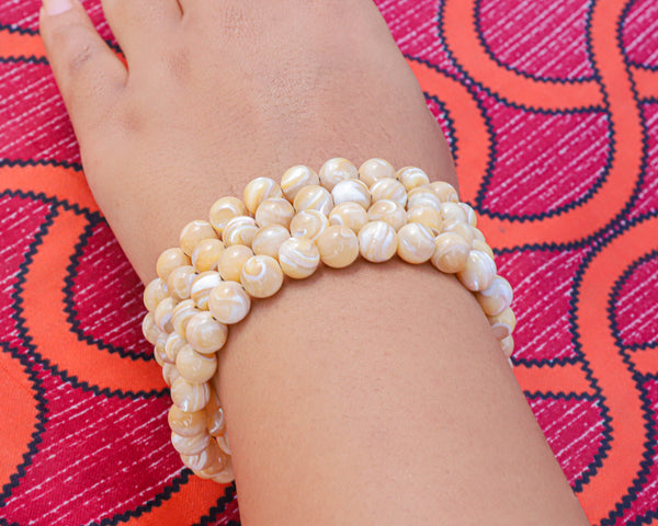 Mother of Pearl Endless Knot Bead Mala
