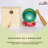 Buddha Face Engrave Green Mantra Singing Bowl