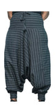 Black and Grey Striped Aladdin Harem Trouser for Yoga / Meditation for Men and Women