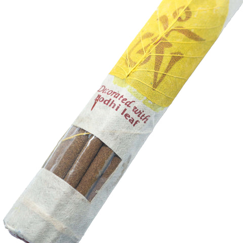 Namthoesaey Natural Handmade  Incense Decorated with Bodhi Leaf - 19 Stick