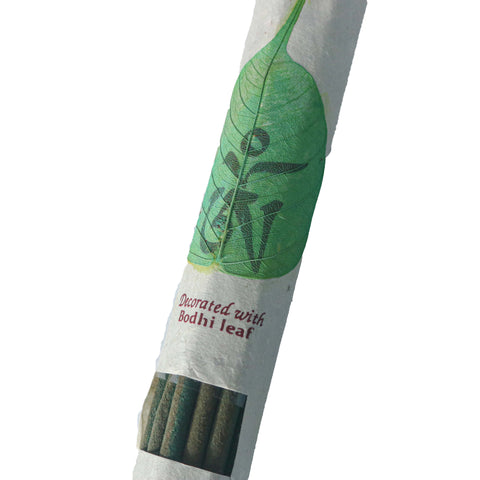 Green Tara Natural Handmade Incense Decorated with Bodhi Leaf - 19 Stick