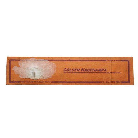 Golden Nagchampa Incense Stick Decorated with Himalayan Flower -15 Sticks