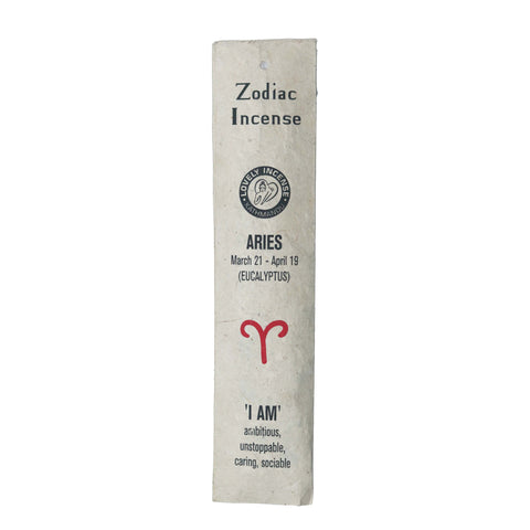 Aromatherapy Astrology Aries Zodiac Eucalyptus Incense-Pack of 15 Sticks