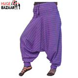 Purple Striped Aladdin Harem Trouser for Yoga / Meditation for Men and Women