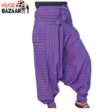 Purple Striped Aladdin Harem Trouser for Yoga / Meditation for Men and Women