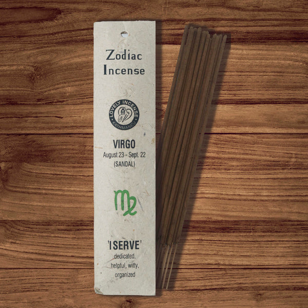 Virgo Zodiac Sandal Incense-Pack of 15 Sticks