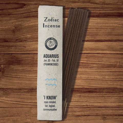 Aromatherapy Astrology Aquarius Zodiac Frankincense Incense-Pack of 15 Sticks