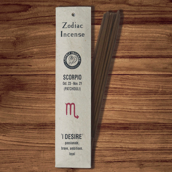 Aromatherapy Astrology Scorpio Zodiac Patchouli Incense - Pack of 15 Sticks