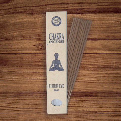 Natural Handmade Chakra Third Eye Rose Incense -15 Sticks