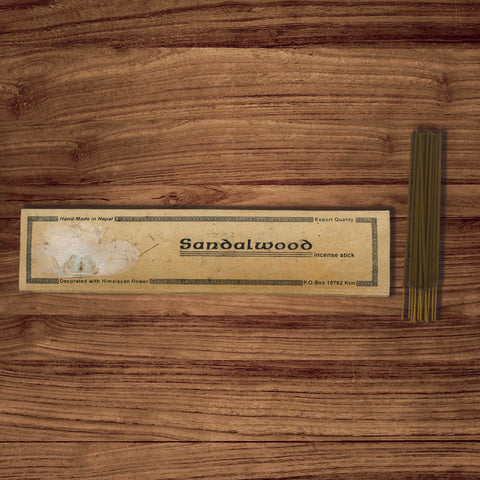 Natural Handmade Sandalwood Incense Stick Decorated with Himalayan Flower - 15 Sticks