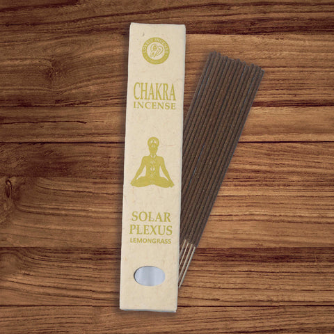 Natural Handmade Chakra Solar Plexus Lemongrass Incense-15 Sticks