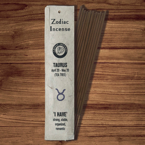 Aromatherapy Astrology Taurus Zodiac Tea Tree Incense - Pack of 15 Sticks