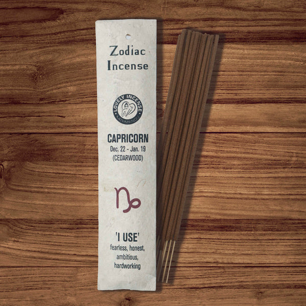 Capricorn Zodiac Cedarwood Incense-Pack of 15 Sticks