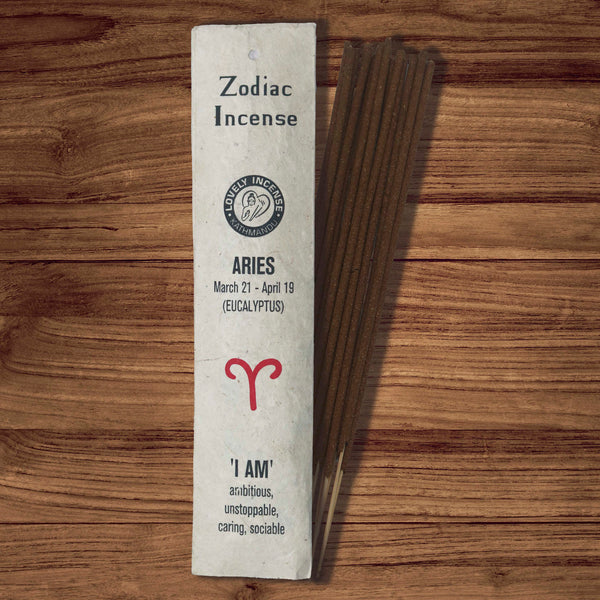 Aries Zodiac Eucalyptus Incense-Pack of 15 Sticks