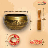 Buddha Face Engrave Golden Mantra Singing Bowl