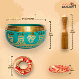 Buddha Face Engrave Green Mantra Singing Bowl