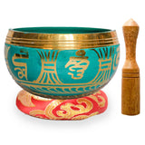 Buddha Face Engrave Green Mantra Singing Bowl