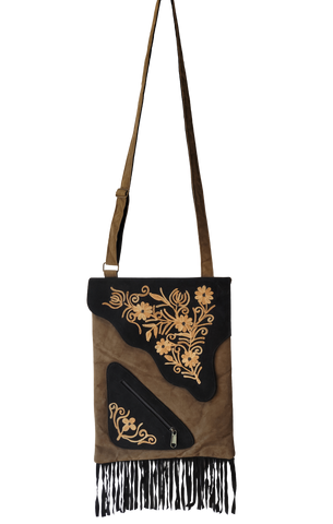 Suede Leather Hand Embroidery Bag