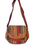 Multipurpose Leather & Gheri Cotton Bag