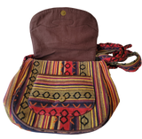 Multipurpose Leather & Gheri Cotton Bag